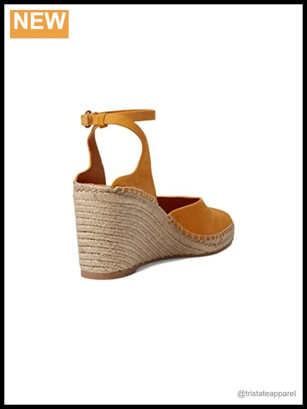 Leather Espadrille Wedge Sandals Square Toe Ankle Strap Comfort